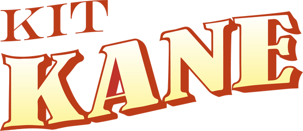 Kit Kane - Author of Space Western Sci-Fi Book Series CANNONBALL EXPRESS, British Cozy Murder Mystery Book Series CLIFFHANGER CLARA, and Young Adult Fantasy Adventure Book SAVIOURS DAY - Logo