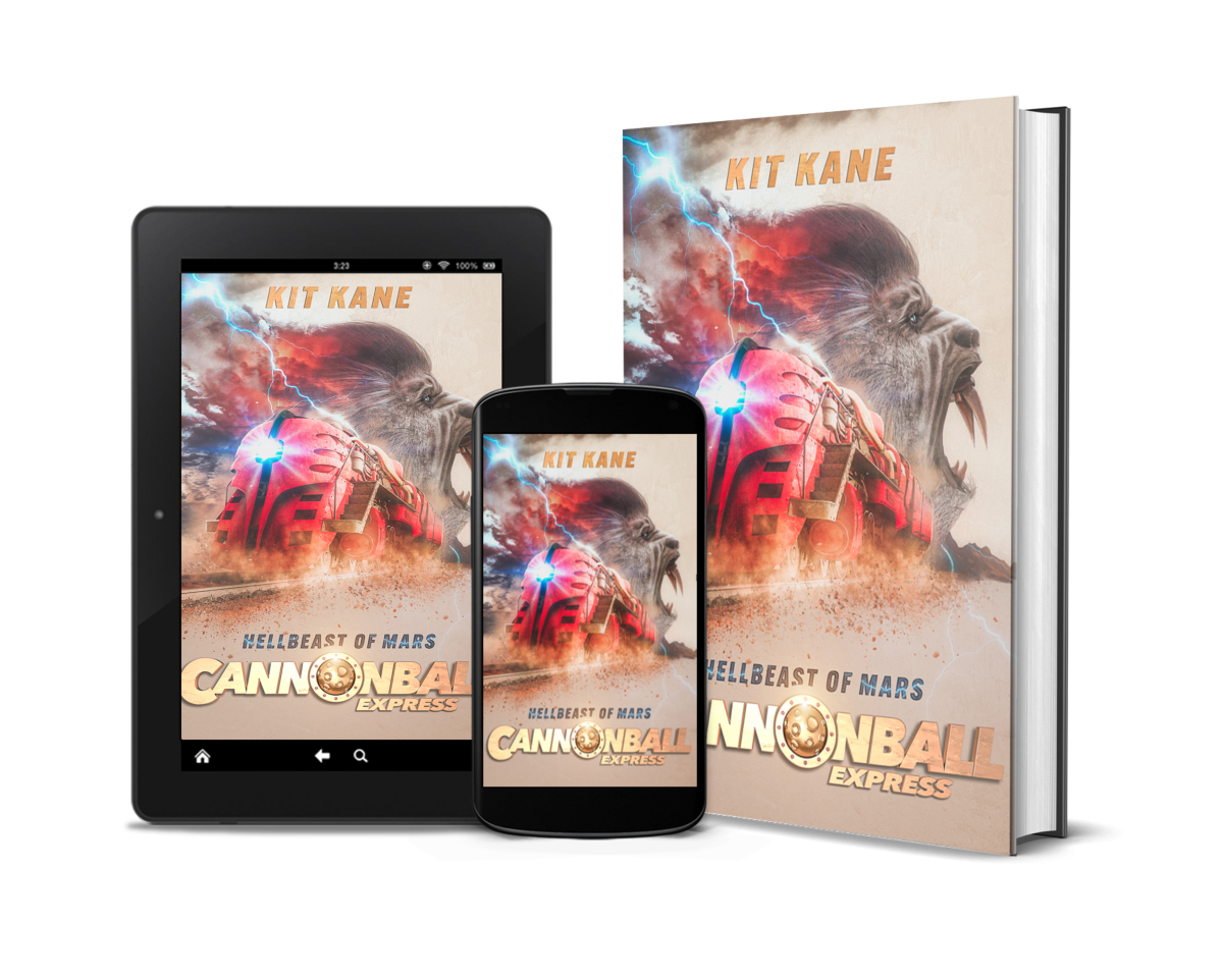 Space western sci-fi book series CANNONBALL EXPRESS by Kit Kane. Ebook, paperback, and hardcover.